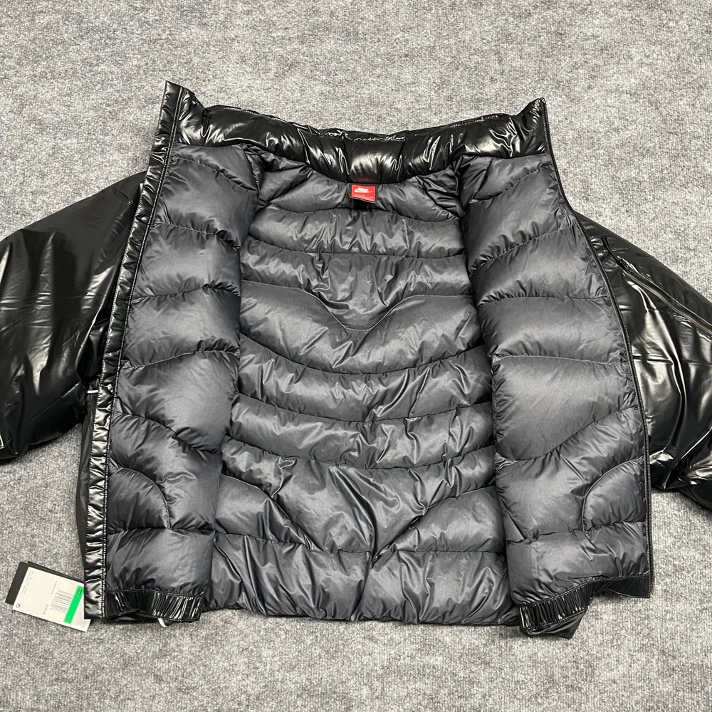 Nike Bubble Jacket Men XL Black Anthracite Puffer Loose Fit Down Fill II3869-010 - Picture 7 of 16